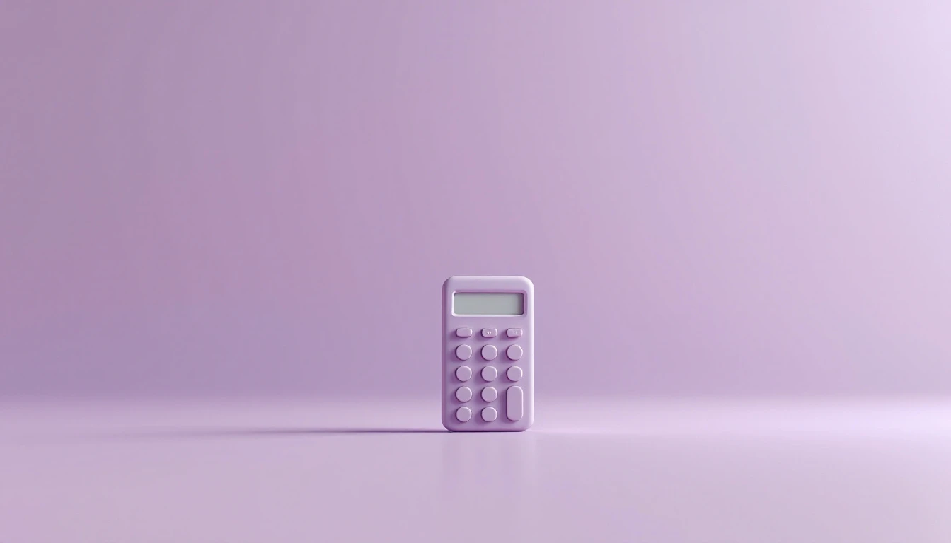 Une calculatrice posée de trois quarts