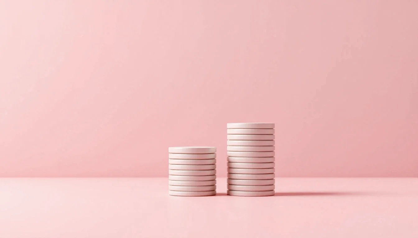 Deux piles de pièces de hauteur différente