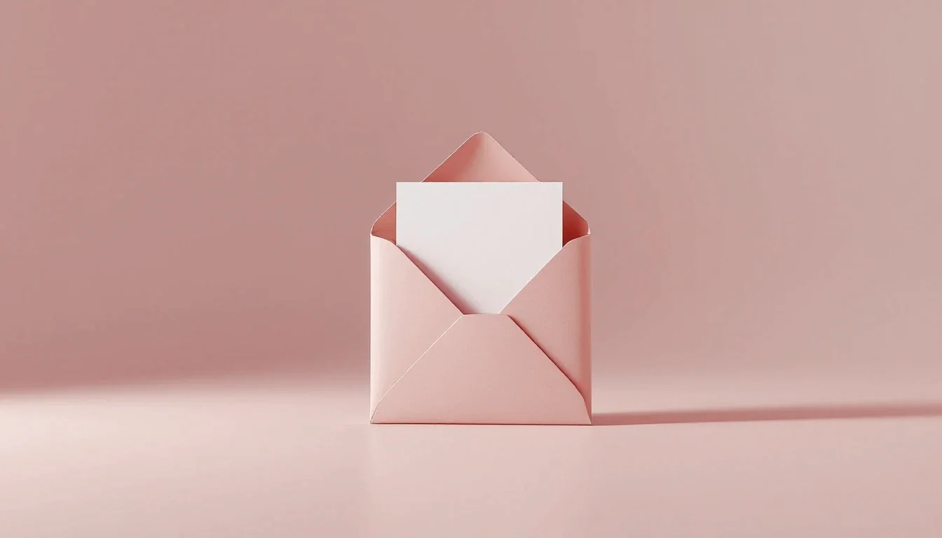 Une enveloppe ouverte, une seule feuille à l'intérieur