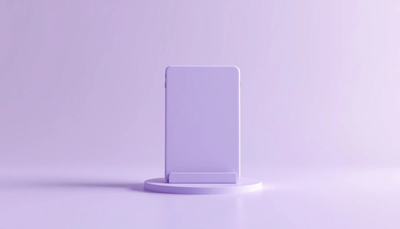 Une tablette posée sur son support