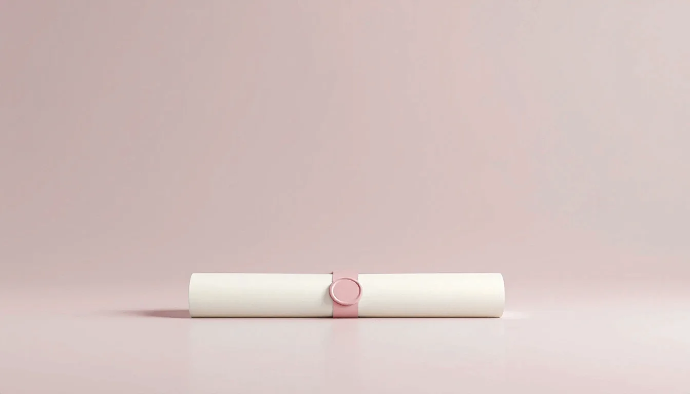Un certificat roulé fermé par un sceau violet