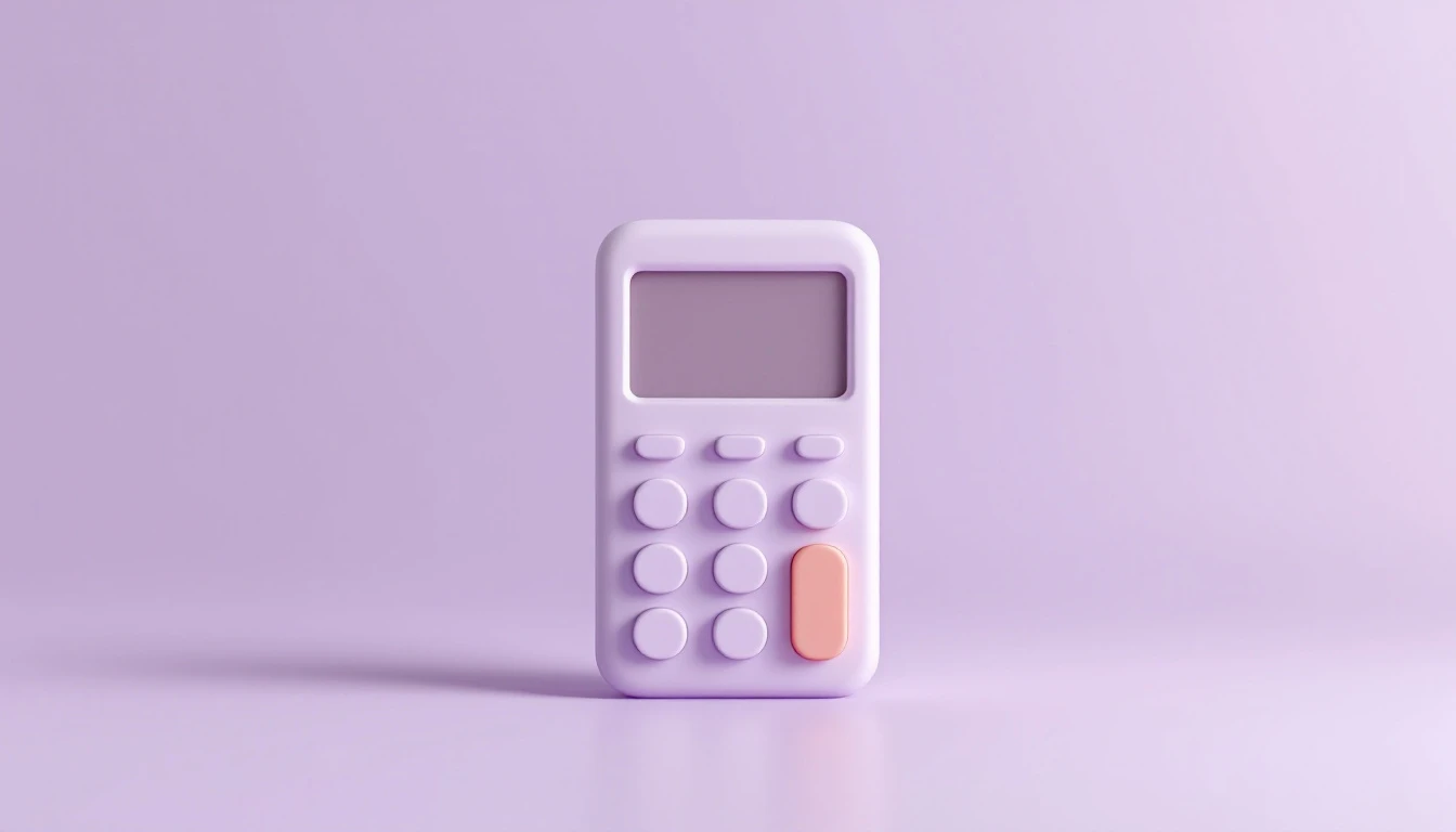 Une calculatrice posée debout