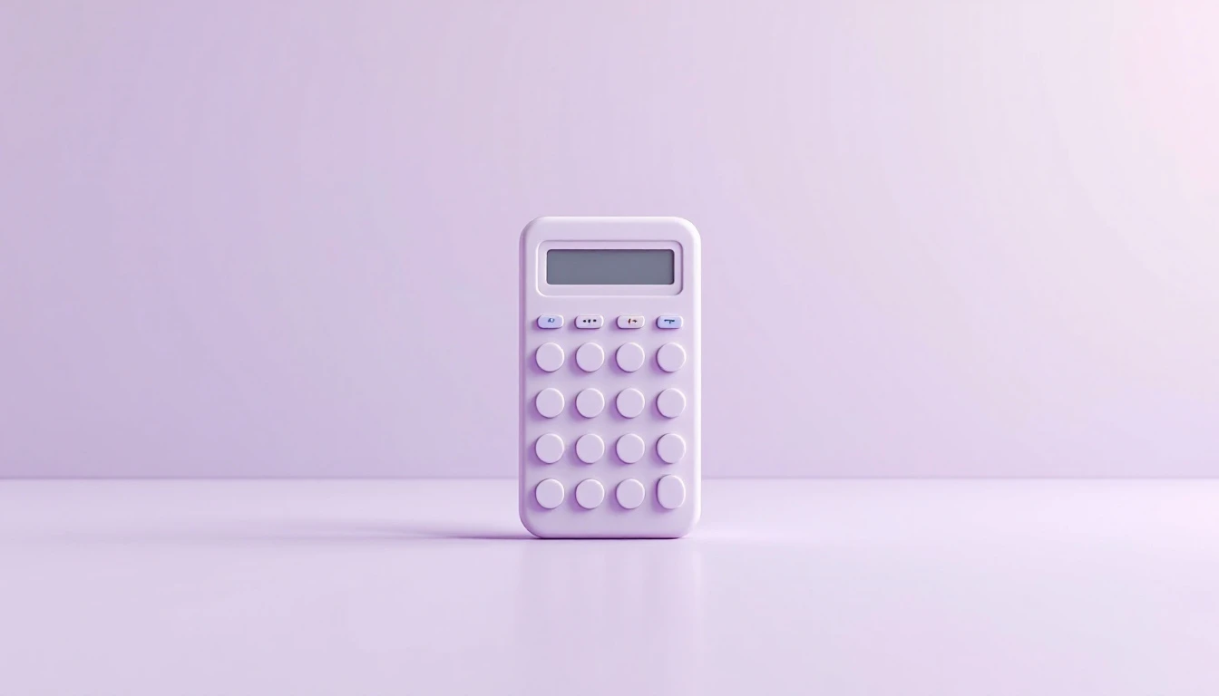 Une calculatrice posée debout