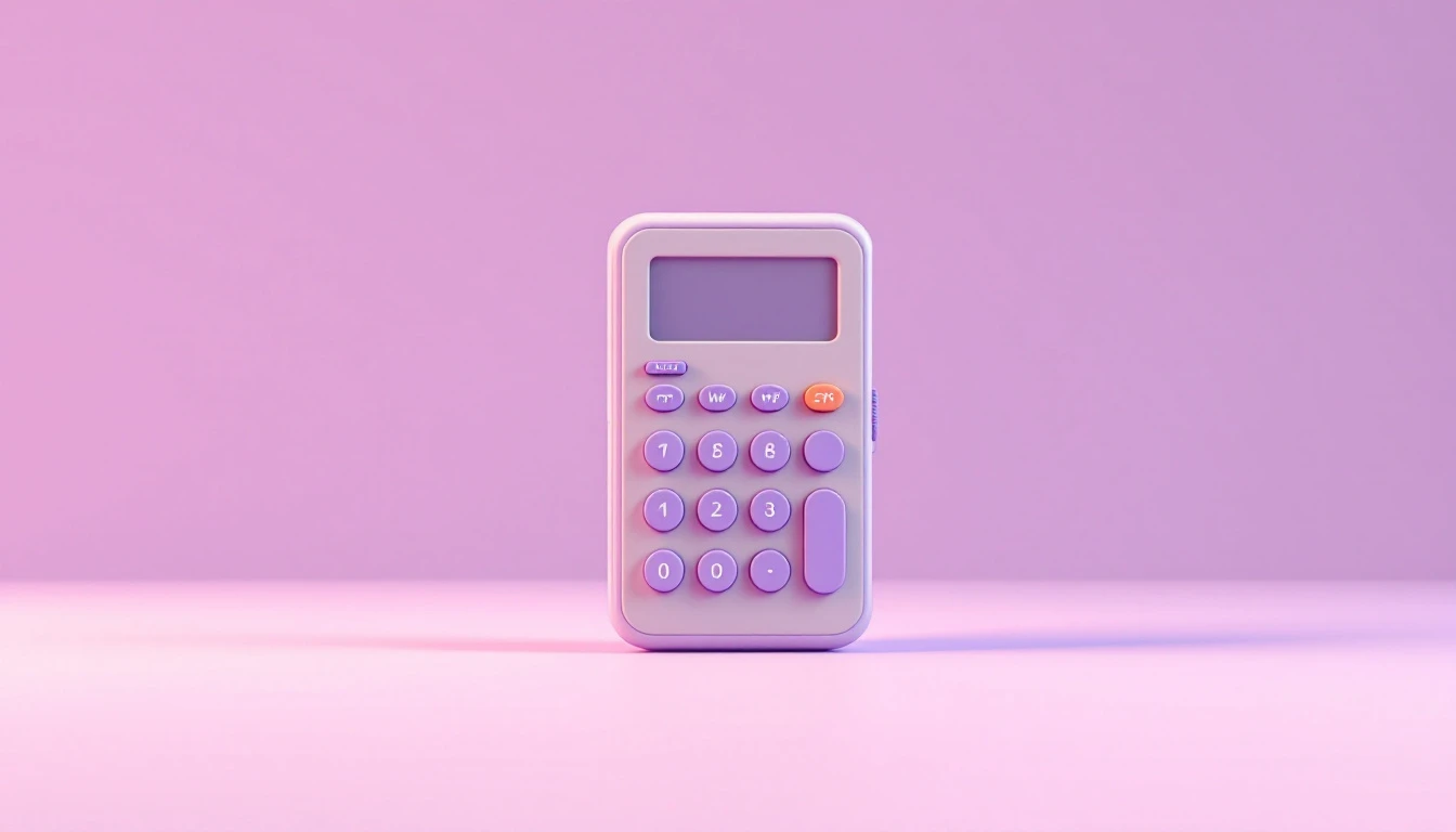Une calculatrice posée debout