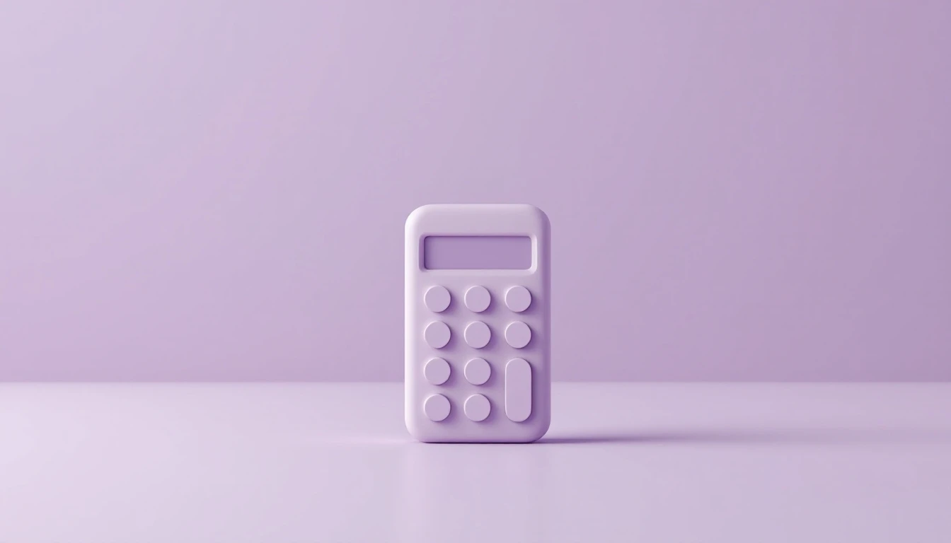Une calculatrice posée debout
