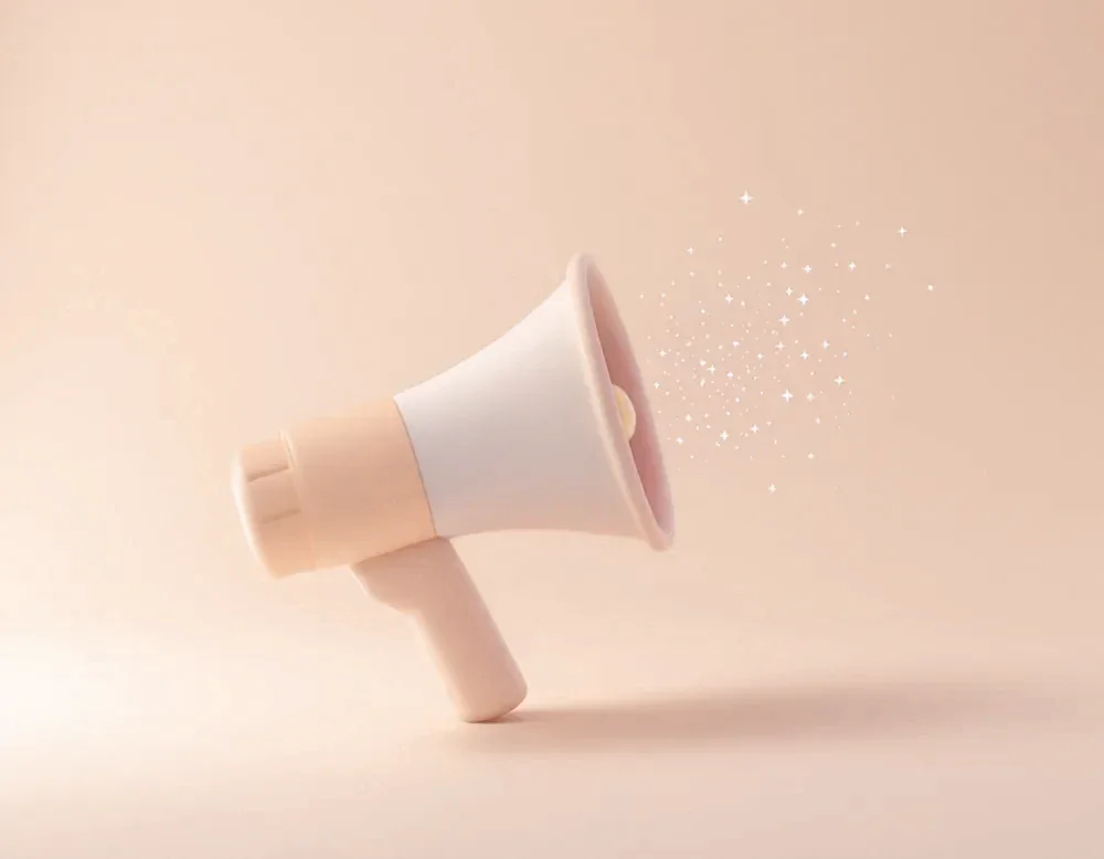 Illustration : un mégaphone pastel