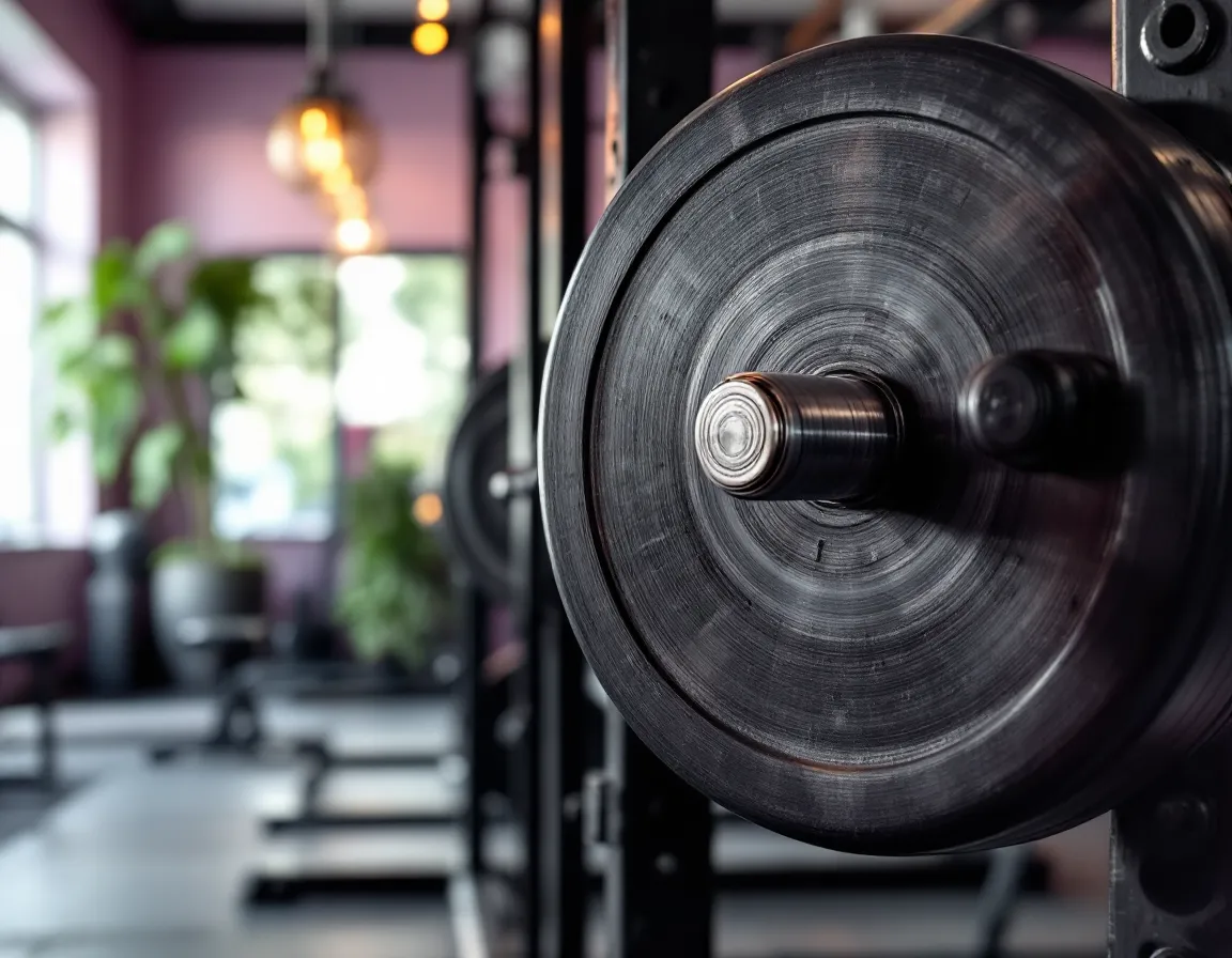Barre chargée sur un rack de musculation